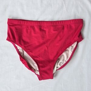 Lands' End▪️Raspberry Pink Bikini Swim Mid-Waist Full Coverage Bottoms